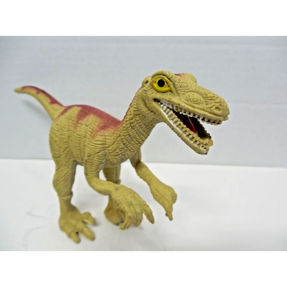 OCLA 1997 Velociraptor Dinosaur Rubber Toy 8.75 in L x 4.5 in T